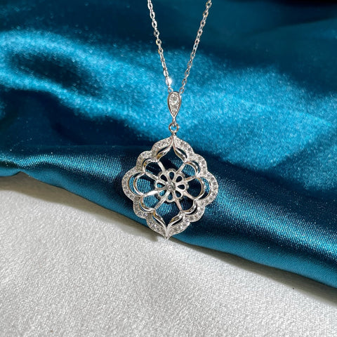 Pendant 925 Sterling Silver Accessories 12-13mm (Pearls Not Included)