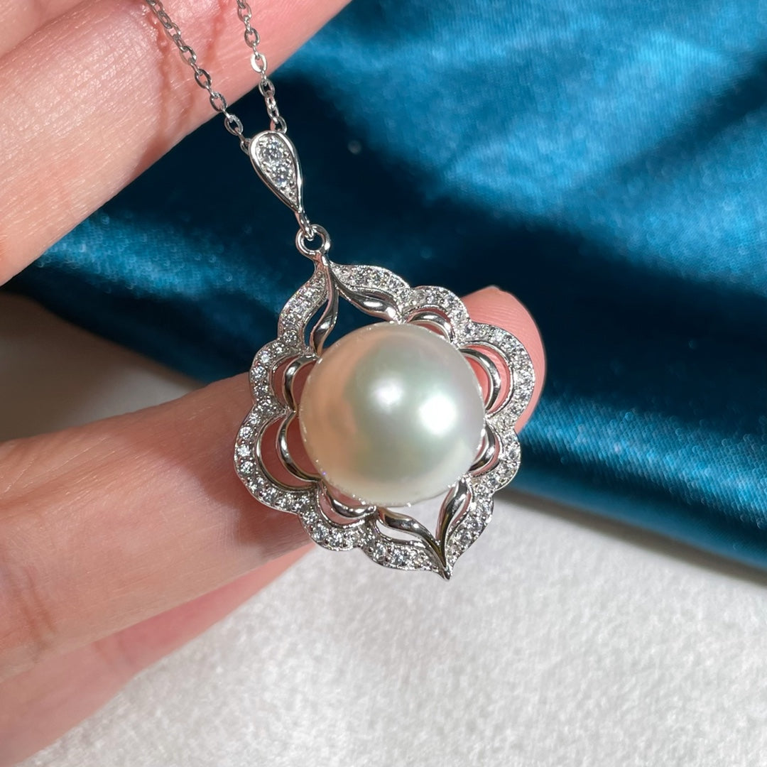 Pendant 925 Sterling Silver Accessories 12-13mm (Pearls Not Included)