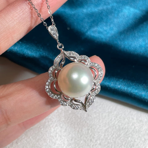 Pendant 925 Sterling Silver Accessories 12-13mm (Pearls Not Included)