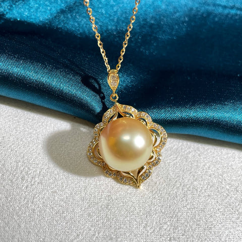 Pendant 925 Sterling Silver Accessories 12-13mm (Pearls Not Included)