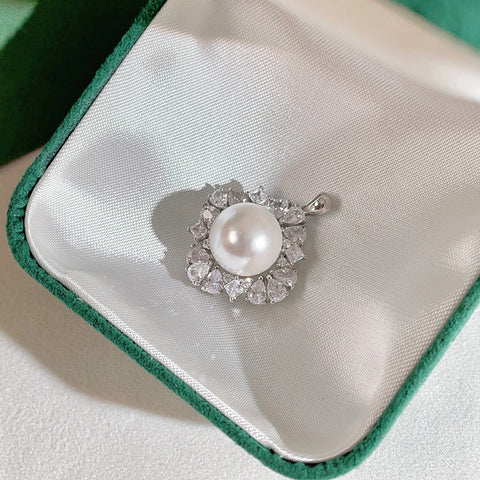 Pendant 925 Sterling Silver Accessories 12mm (Pearls Not Included)