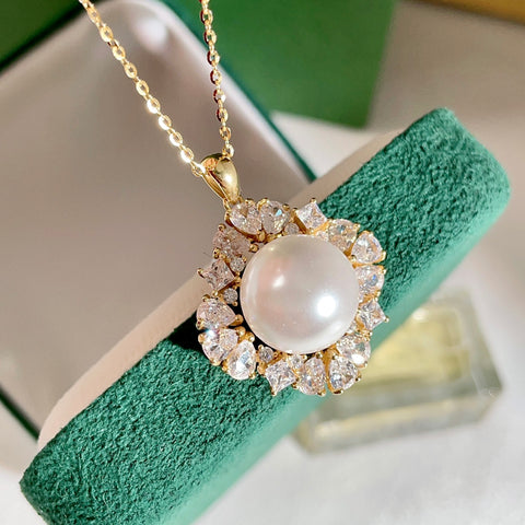 Pendant 925 Sterling Silver Accessories 12mm (Pearls Not Included)