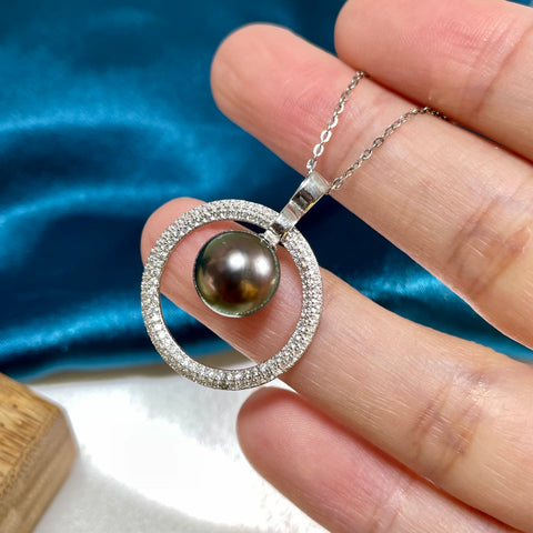 Haning Pendant 925 Sterling Silver Accessories 9.5mm (Pearls Not Included)