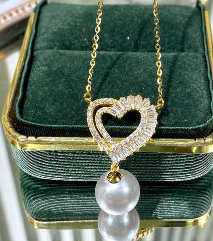 Love Heart Pendant 925 Sterling Silver Accessories 12mm (Pearls Not Included)