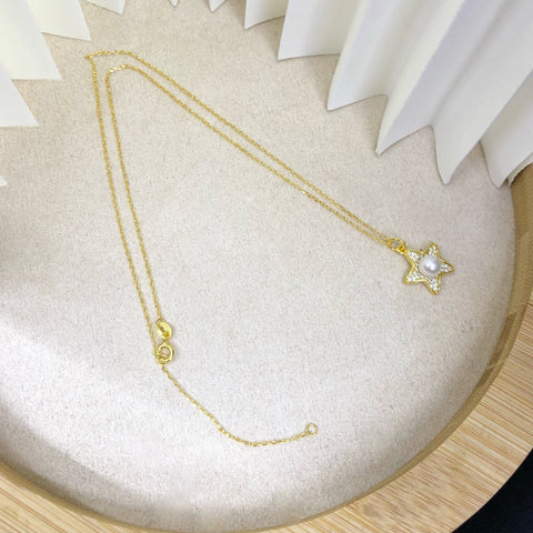 Star Shape Pendant 925 Sterling Silver Accessories 6mm (Pearls Not Included)