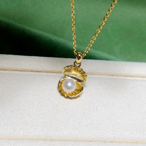 Shell Shape Pendant 925 Sterling Silver Accessories 5mm (Pearls Not Included)