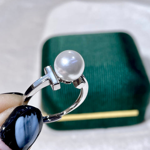 T-shape Ring 925 Sterling Silver Accessories 8mm (Pearls Not Included)