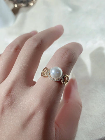 Circles Ring 925 Sterling Silver Accessories 8mm (Pearls Not Included)