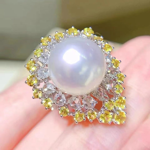 Ring 925 Sterling Silver Accessories 12mm (Pearls Not Included)