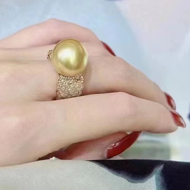 Luxury Carving Ring 925 Sterling Silver Accessories 12-14mm (Pearls Not Included)