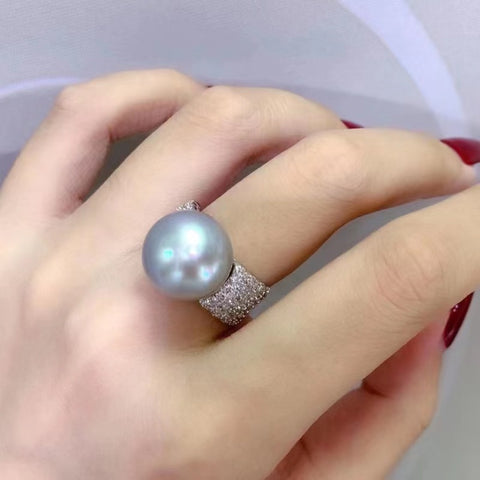 Luxury Carving Ring 925 Sterling Silver Accessories 12-14mm (Pearls Not Included)