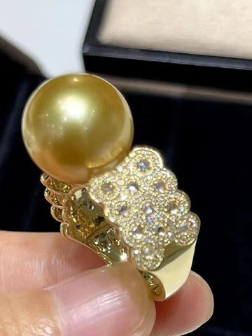 Luxury Carving Ring 925 Sterling Silver Accessories 12-14mm (Pearls Not Included)