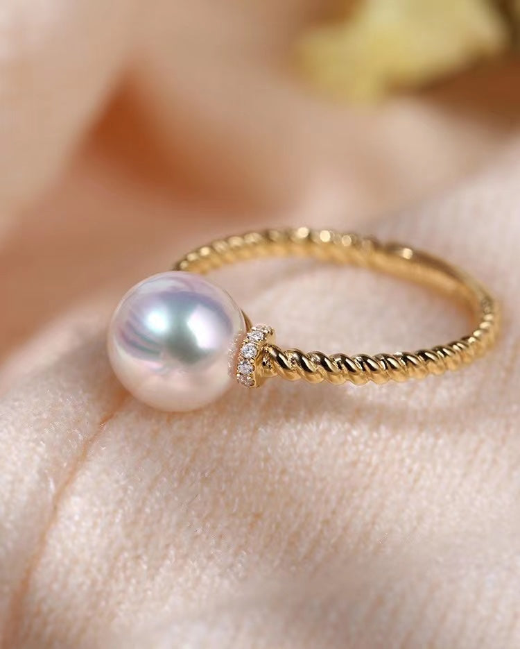 Twist Ring 925 Sterling Silver Accessories 8-9mm (Pearls Not Included)