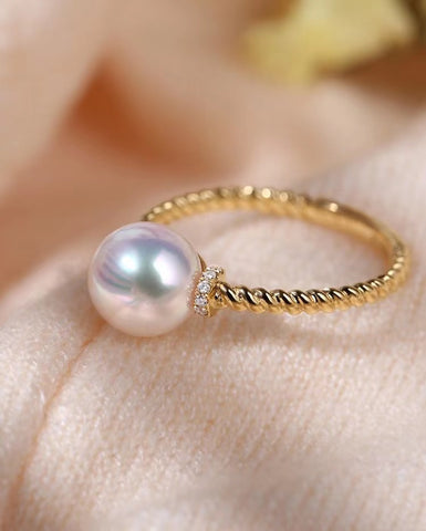 Twist Ring 925 Sterling Silver Accessories 8-9mm (Pearls Not Included)