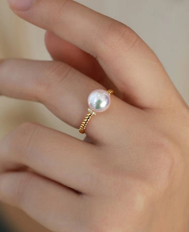 Twist Ring 925 Sterling Silver Accessories 8-9mm (Pearls Not Included)