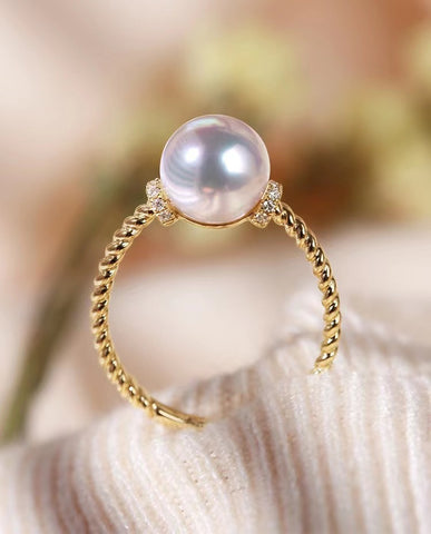 Twist Ring 925 Sterling Silver Accessories 8-9mm (Pearls Not Included)
