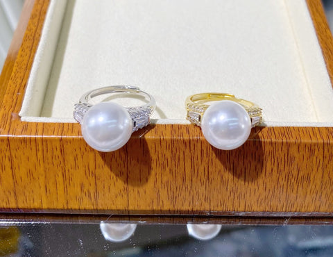 Ring 925 Sterling Silver Accessories 12-13mm (Pearls Not Included)
