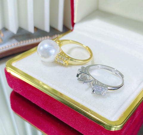 Ring 925 Sterling Silver Accessories 12-13mm (Pearls Not Included)