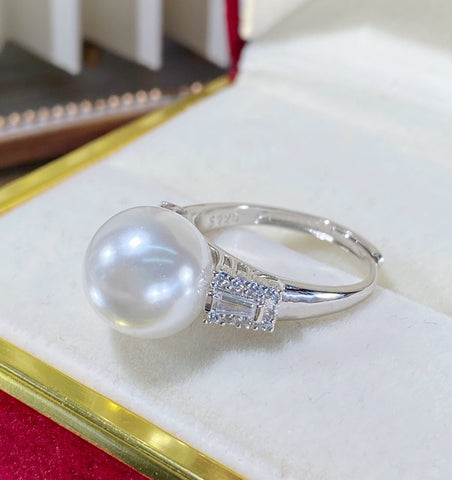 Ring 925 Sterling Silver Accessories 12-13mm (Pearls Not Included)