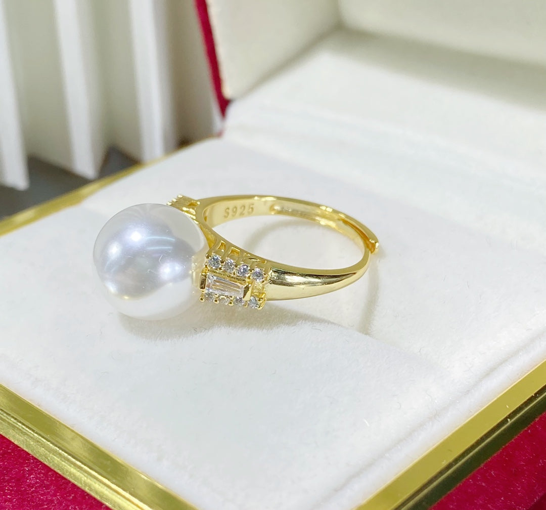 Ring 925 Sterling Silver Accessories 12-13mm (Pearls Not Included)