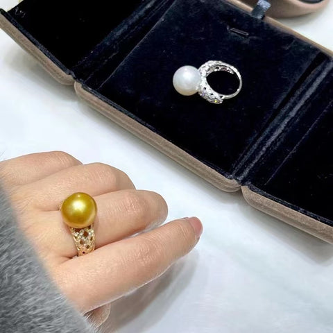 Hollow Ring 925 Sterling Silver Accessories 12mm (Pearls Not Included)