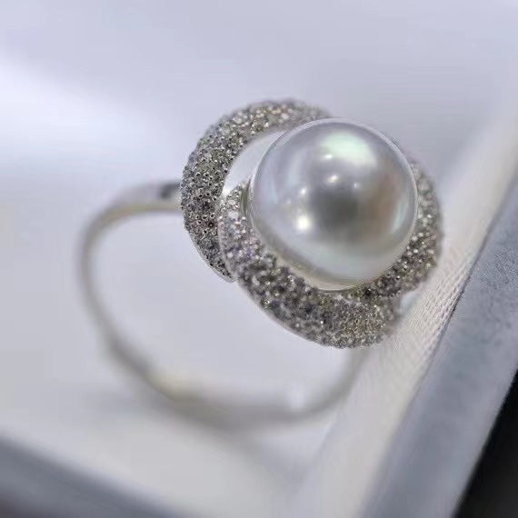 Ring 925 Sterling Silver Accessories 11-12mm (Pearls Not Included)