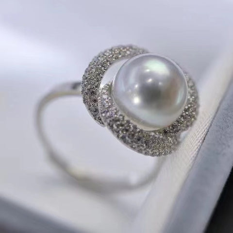 Ring 925 Sterling Silver Accessories 11-12mm (Pearls Not Included)