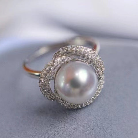 Ring 925 Sterling Silver Accessories 11-12mm (Pearls Not Included)