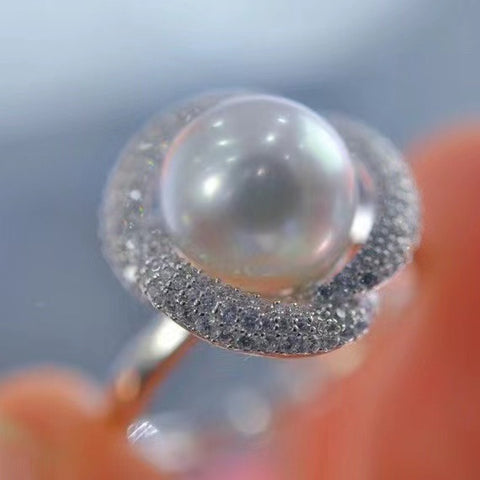 Ring 925 Sterling Silver Accessories 11-12mm (Pearls Not Included)