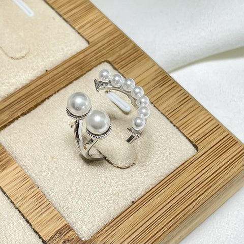 Ring 925 Sterling Silver Accessories 3mm+6mm (Pearls Not Included)