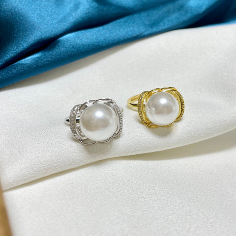 Streamline Ring 925 Sterling Silver Accessories 12mm (Pearls Not Included)