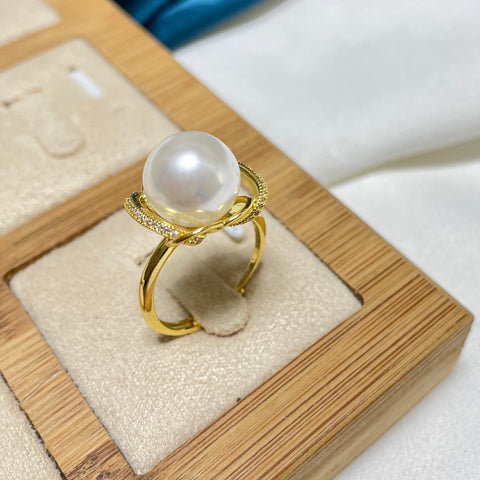 Streamline Ring 925 Sterling Silver Accessories 12mm (Pearls Not Included)