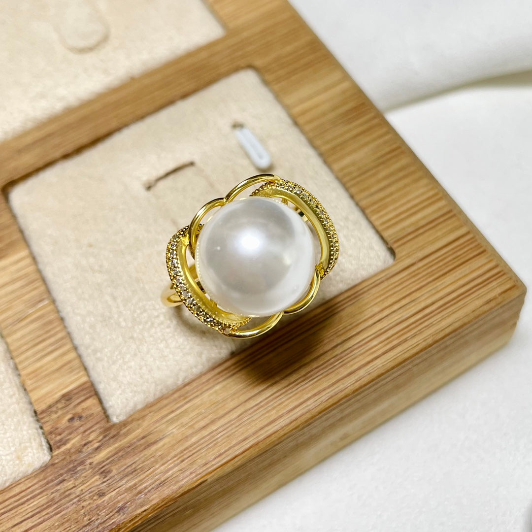 Streamline Ring 925 Sterling Silver Accessories 12mm (Pearls Not Included)