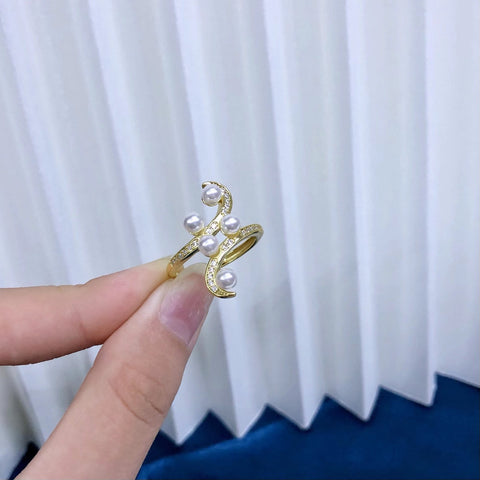 Ring 925 Sterling Silver Accessories 4mm (Pearls Not Included)