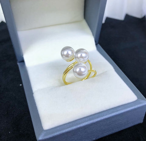 Wrap Ring 925 Sterling Silver Accessories 8mm (Pearls Not Included)