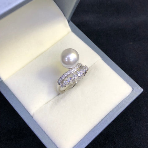 Ring 925 Sterling Silver Accessories 10mm (Pearls Not Included)