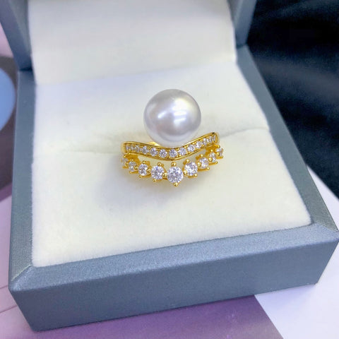 Ring 925 Sterling Silver Accessories 10mm (Pearls Not Included)