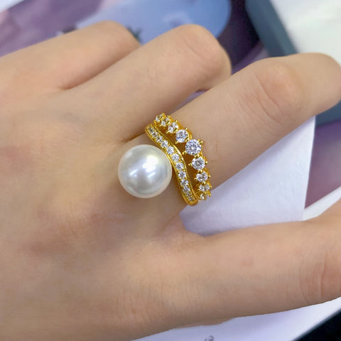 Ring 925 Sterling Silver Accessories 10mm (Pearls Not Included)