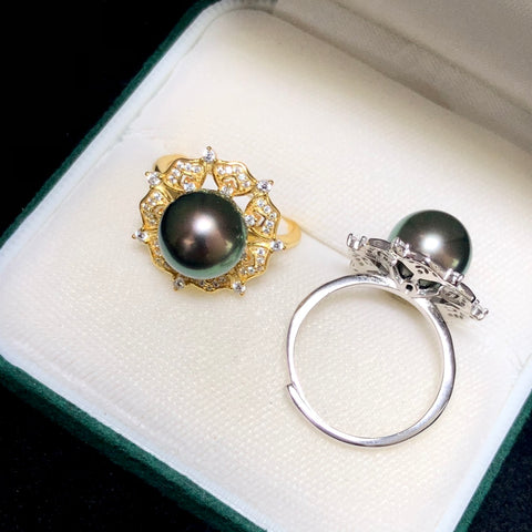 Ring 925 Sterling Silver Accessories 10mm (Pearls Not Included)