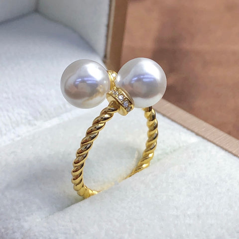 Twist Ring 925 Sterling Silver Accessories 8mm (Pearls Not Included)