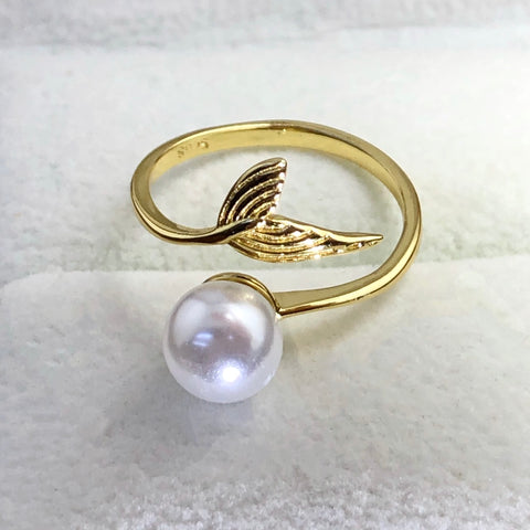 Mermaid Tail Ring 925 Sterling Silver Accessories 7mm (Pearls Not Included)