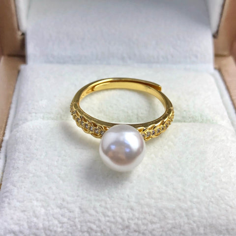 Ring 925 Sterling Silver Accessories 8mm (Pearls Not Included)