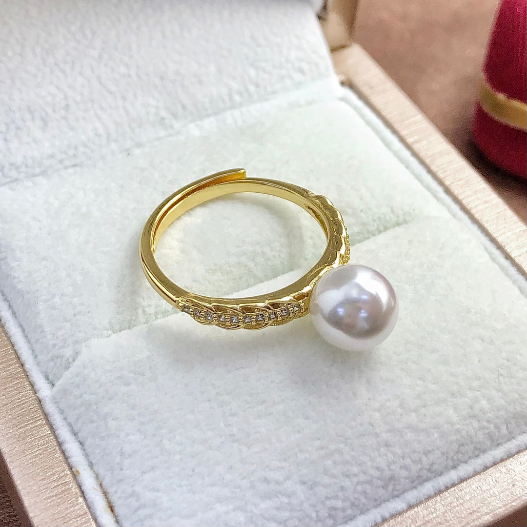 Ring 925 Sterling Silver Accessories 8mm (Pearls Not Included)