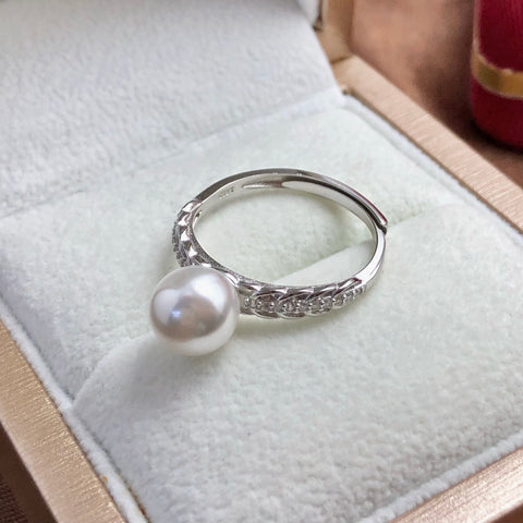 Ring 925 Sterling Silver Accessories 8mm (Pearls Not Included)