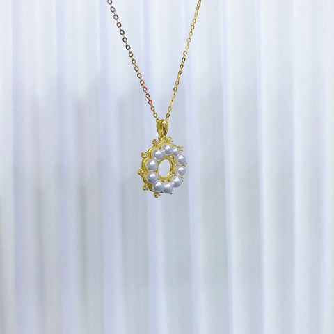 Round Pendant 925 Sterling Silver Accessories 3.5mm (Pearls Not Included)