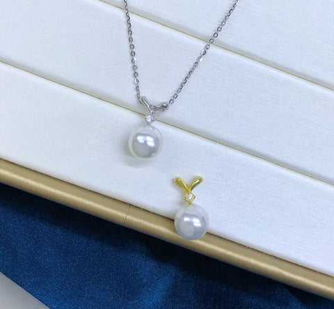 Pendant 925 Sterling Silver Accessories 9mm (Pearls Not Included)