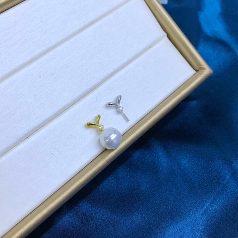 Pendant 925 Sterling Silver Accessories 9mm (Pearls Not Included)