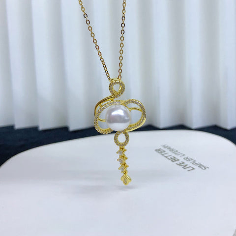 Secret Key Pendant 925 Sterling Silver Accessories 9mm (Pearls Not Included)
