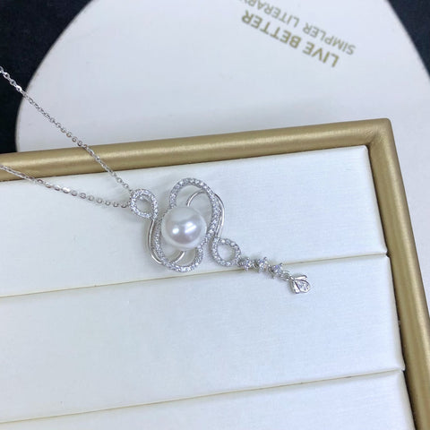 Secret Key Pendant 925 Sterling Silver Accessories 9mm (Pearls Not Included)