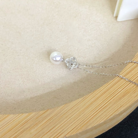 Clover Pendant 925 Sterling Silver Accessories 8mm (Pearls Not Included)